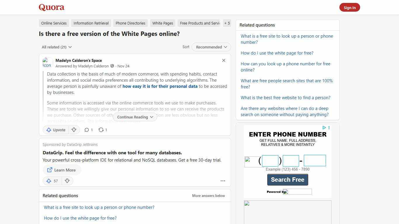 Is there a free version of the White Pages online? - Quora
